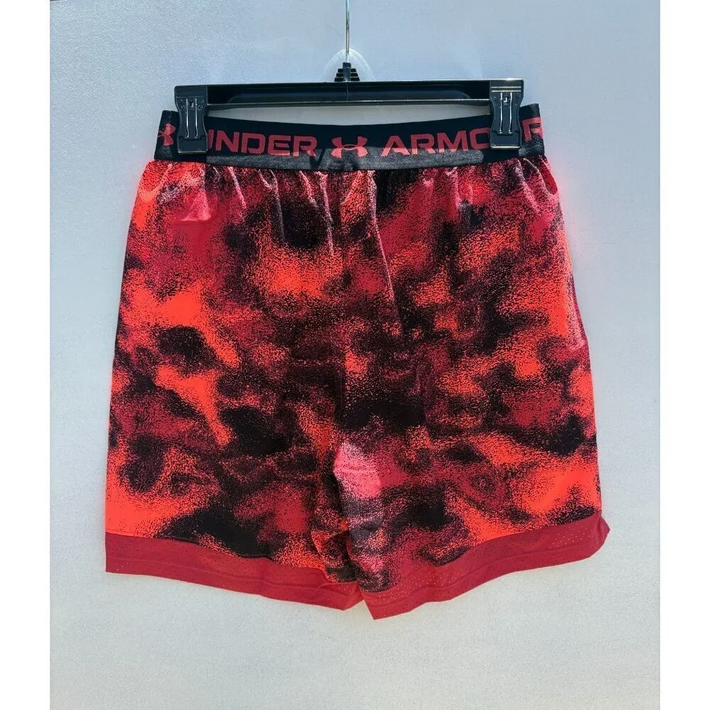 Under Armour Mens HeatGear Fitted Athletic Shorts Red/Black Size S